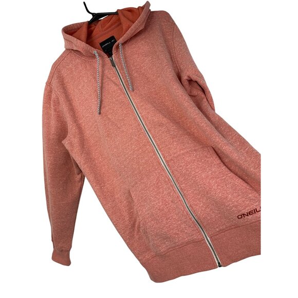 O'Neill Mens Orange Marl Full-Zip Hoodie Size Large Logo EUC  8895 - Picture 10 of 11